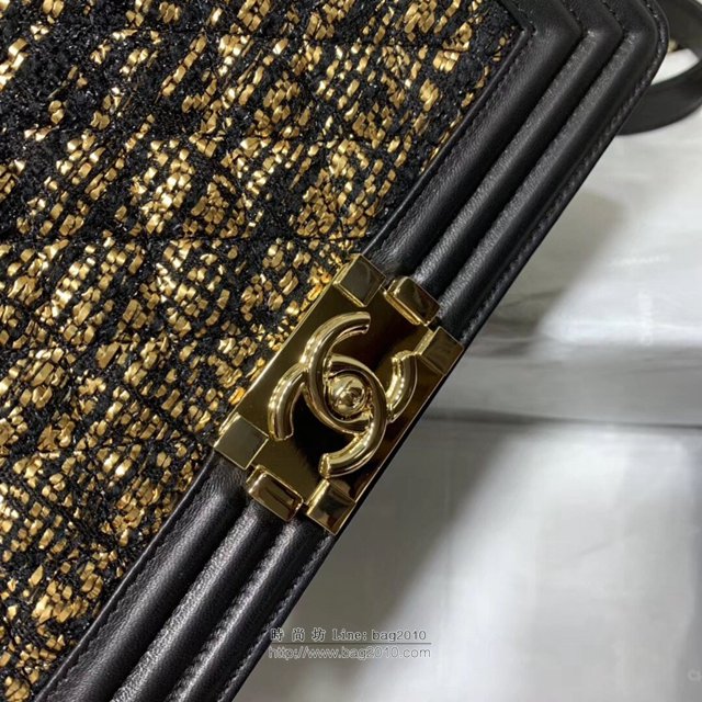Chanel女包 Chanel boy毛呢 香奈兒拼色女包 Chanel鏈條單肩斜挎包  djc3553